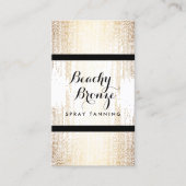Carte De Visite Bronze D'Or Confetti Dots Spray Tanning Salon (Devant)