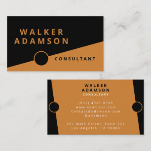 Carte De Visite Bronze et noir minimaux modernes