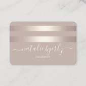 Carte De Visite Bronze Et Police De Script Élégants (Devant)