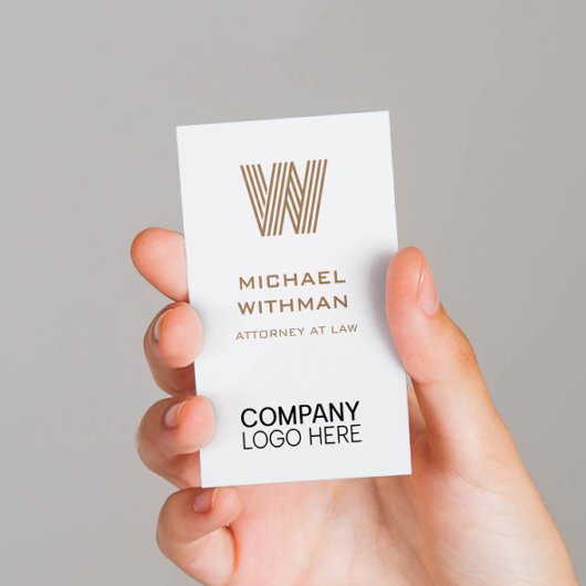 CARTE DE VISITE BRONZE LINE MONOGRAM CORPORATE LOGO QR CODE