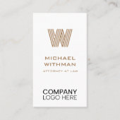 CARTE DE VISITE BRONZE LINE MONOGRAM CORPORATE LOGO QR CODE (Devant)