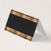 Carte De Visite Bronze métallique avec Rivets | Bordure noire (Dos)