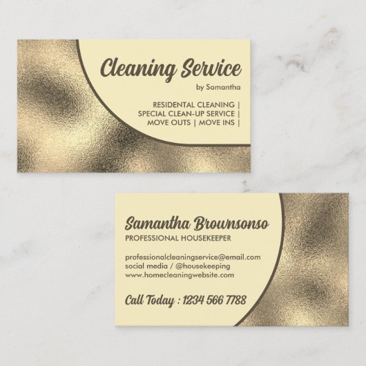 Carte De Visite Bronze or Gras Simple (Devant / Derrière)