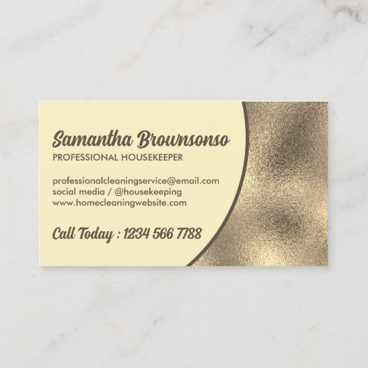 Carte De Visite Bronze or Gras Simple (Dos)