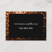 Carte De Visite Bronze orange brun brun faux parties scintillant e (Dos)
