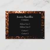Carte De Visite Bronze orange brun brun faux parties scintillant e (Devant)