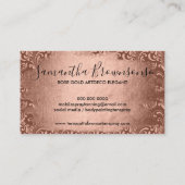 Carte De Visite Bronze Rose Gold Spray Tan (Dos)