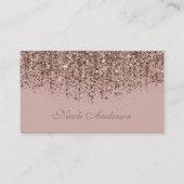 Carte De Visite Bronze rose Taupe Parties scintillant or Glam (Devant)