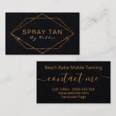 Carte De Visite Bronze simple Parties scintillant Black Mobile Spr (Devant / Derrière)