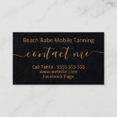 Carte De Visite Bronze simple Parties scintillant Black Mobile Spr (Dos)