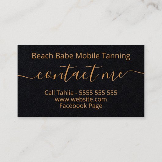 Carte De Visite Bronze simple Parties scintillant Black Mobile Spr (Dos)