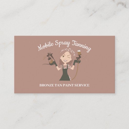 Carte De Visite Bronzer Spray Body Peinture Lady Mobile Tannage (Devant)