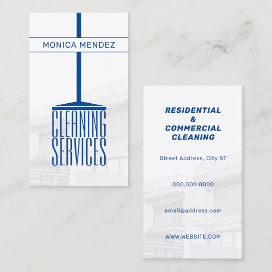 Carte De Visite Broomstick drôle couverture professionnelle  (Devant / Derrière)