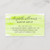 Carte De Visite Brosse à aquarelle de script moderne | Citron (Dos)