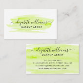 Carte De Visite Brosse à aquarelle de script moderne | Citron (Devant / Derrière)