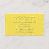 Carte De Visite Brosse à aquarelle jaune téléchargez votre logo (Dos)