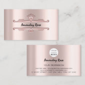 Carte De Visite Brosse à cadre de couronne professionnelle Rose de (Devant / Derrière)