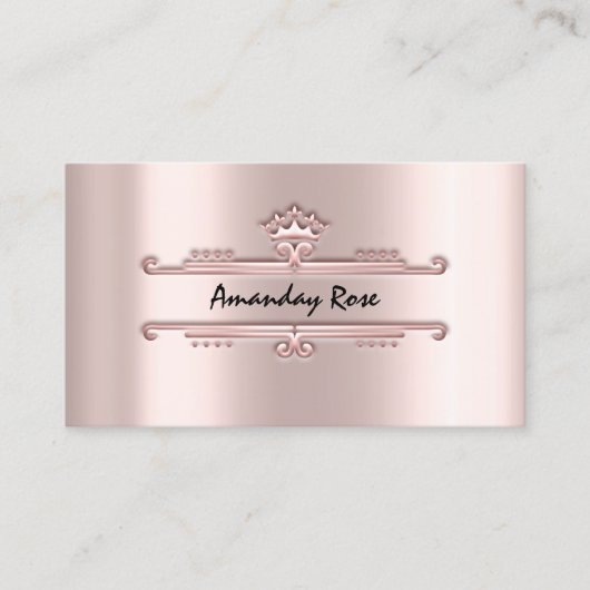 Carte De Visite Brosse à cadre de couronne professionnelle Rose de (Devant)