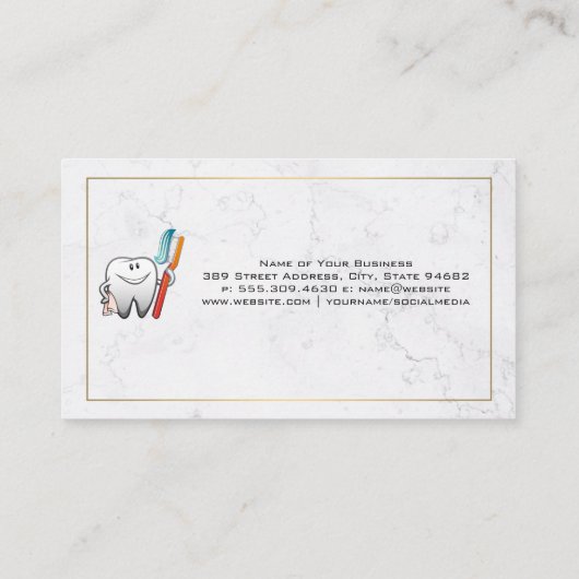 Carte De Visite Brosse à dent | Dentaire (Dos)