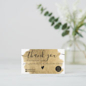 Carte De Visite Brosse à feuille d'or moderne commander merci (Debout devant)