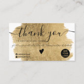 Carte De Visite Brosse à feuille d'or moderne commander merci (Devant)