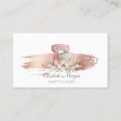 Carte De Visite Brosse à fleurs mélangée moderne Boulangerie blanc (Devant)