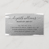 Carte De Visite Brosse à huile d'argent de script moderne (Dos)