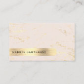 Carte De Visite Brossé à huile dorée rose moderne (Devant)