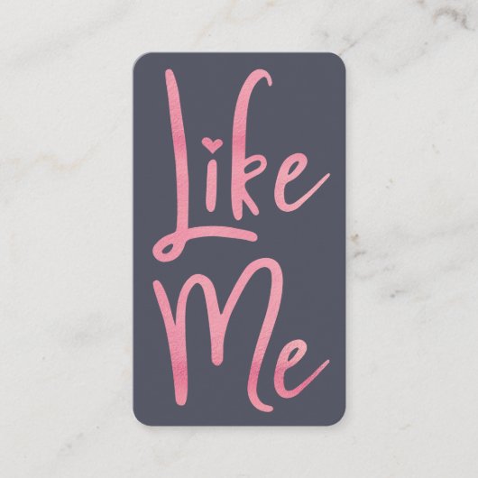 Carte De Visite Brosse à huile rose tendance Script Comme moi Médi (Devant)