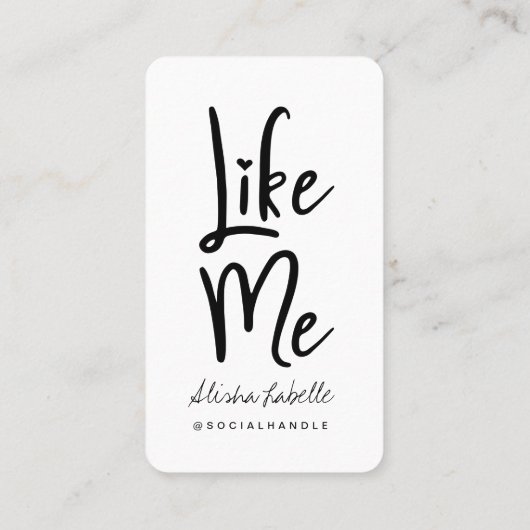 Carte De Visite Brosse à huile rose tendance Script Comme moi Médi (Dos)