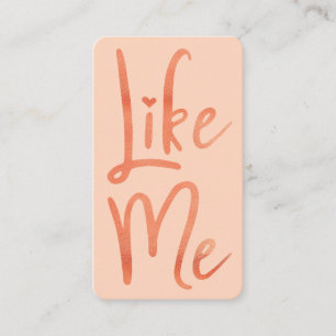 Carte De Visite Brosse à huile rose tendance Script Comme moi Médi