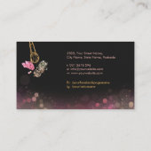 Carte De Visite Brosse à maquillage à papillon d'or (Dos)