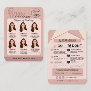 Carte De Visite Brosse à sourcils Microblading Instructions pour l