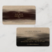 Carte De Visite Brosse Abstraite d'encre noire Rustique Kraft (Devant / Derrière)