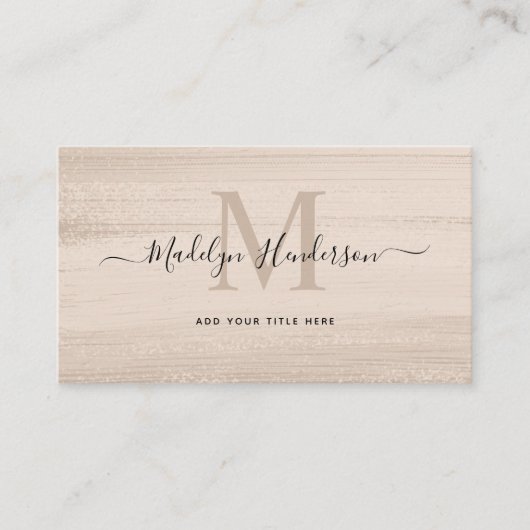 Carte De Visite Brosse Beige Neutre Trucs Brosse Moderne Code QR (Devant)