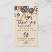 Carte De Visite brosse boho floral script logo commander merci (Devant)