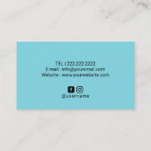 Carte De Visite Brosse Brosse Artiste maquillage Turquoise Brushst (Dos)