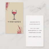 Carte De Visite Brosse Chic Aquarelle / Vin / Variation (Devant / Derrière)