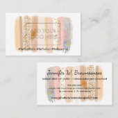 Carte De Visite brosse Contour Pastel couleur maquillage (Devant / Derrière)