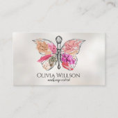 Carte De Visite Brosse de maquillage papillon (Devant)