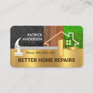 Carte De Visite Brosse de marteau Bordure Bois Accueil Paysage