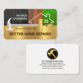 Carte De Visite Brosse de marteau Bordure Bois Accueil Paysage (Devant / Derrière)