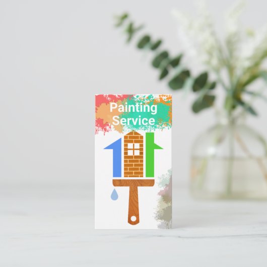 Carte De Visite Brosse de peinture Creative Home (Debout devant)