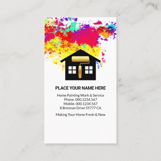 Carte De Visite Brosse de peinture Creative Home (Dos)