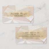 Carte De Visite Brosse d'or Faux géométrique moderne, Confetti (Devant / Derrière)