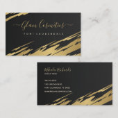 Carte De Visite Brosse dorée Abstraite (Devant / Derrière)