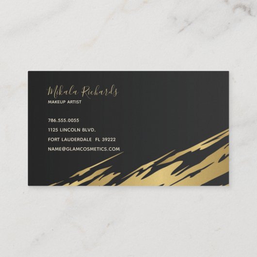 Carte De Visite Brosse dorée Abstraite (Dos)