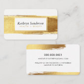 Carte De Visite Brosse dorée GLAMOREUSE traits luxe brows & lashes (Devant / Derrière)