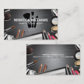 Carte de visite brossé en argent métallique (Devant / Derrière)