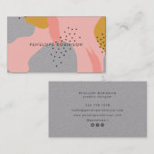 Carte De Visite Brosse en or rose traits motif abstrait kraft (Devant / Derrière)